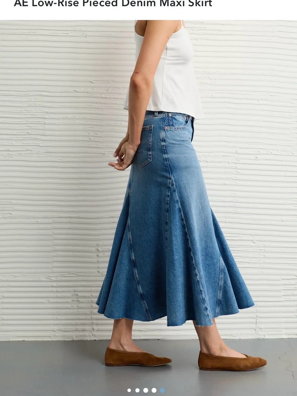 American Eagle Outfitters Denim Pieced Maxi Skirt - Light Blue